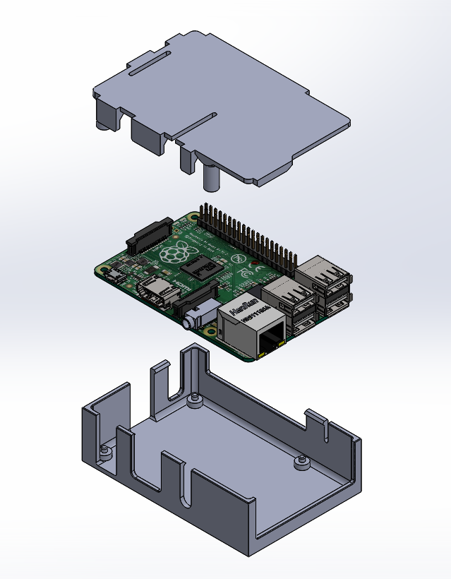 3D Printed Raspberry Pi Case + Camera Case + Server - 3D Exp Top
